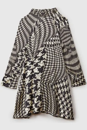 Reiss Ester 9-13 yrs Dogtooth Flared Hem Dress 9
