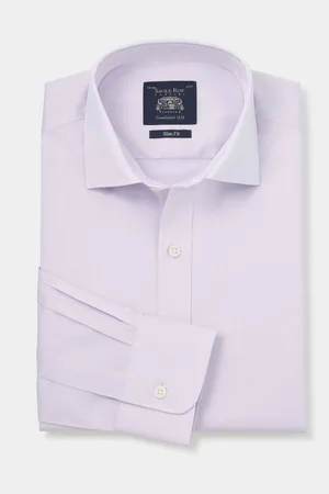 SAVILE ROW Slim Fit Twill Single Cuff Formal 100% Cotton Shirt AU 43 Regular