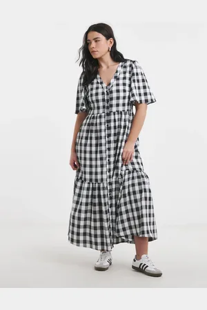 Simply Be Gingham Button Up Midi Dress AU 22