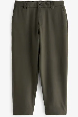 Next Green Elasticated Waist EDIT Relaxed Twill Trousers 32W x 31L (UK 32 R)