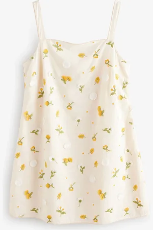 Next Floral Ditsy Print Embroidered 100% Cotton Mini Dress AU 14