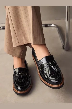 Next Extra Wide Fit Forever Comfort Chunky Patent Tassel Detail Loafers AU 8.5 (EU 40)