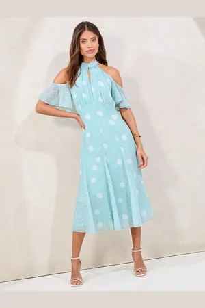Lipsy London Petite Cold Shoulder Halter Neck Midi Dress 6