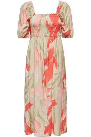 JDY Puff Sleeve Smock Midi Dress AU 8