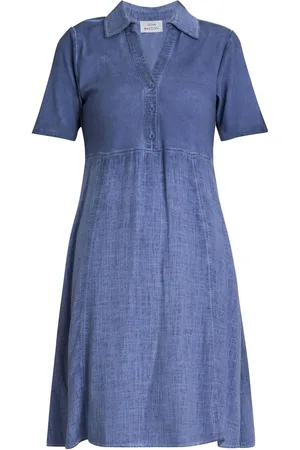 Gina Bacconi Aaliyah Chambray Demin and Jersey Dress small