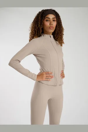 South Beach Natural Long Sleeved Zip-Up Top XL
