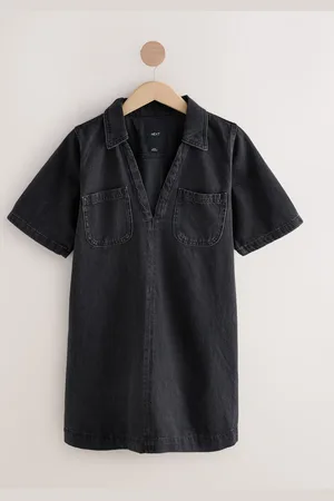 Next 100% Cotton Front Pocket Denim Mini Dress large