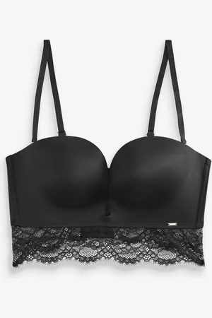 Lipsy London Black Lace Plunge Strapless Bra 30 C