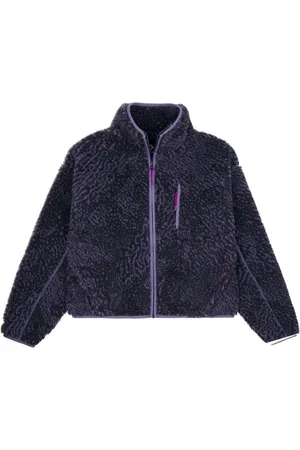 Converse Purple Sherpa Fleece Zip Up Jacket XS