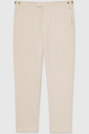 Reiss Stone Putney Cotton Slim-Fit Suit Trousers With Stretch 36