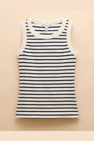 Joules Harbour Cream & Navy Striped Jersey Vest AU 24