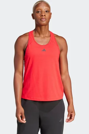 adidas Red Train Essentials Minimal Branding Racerback Tank Top AU 16-18