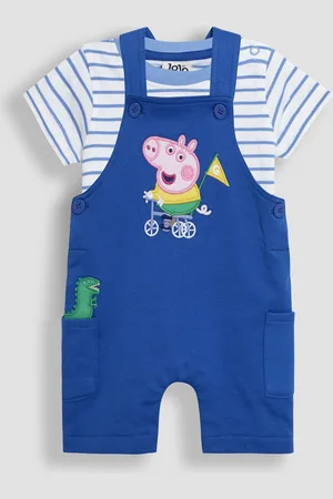 JoJo Maman Bébé Blue 2-Piece Peppa Pig Dungarees & T-Shirt Set 6
