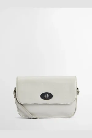 Barbour White Isla Leather Cross-Body 100% Cotton Bag One