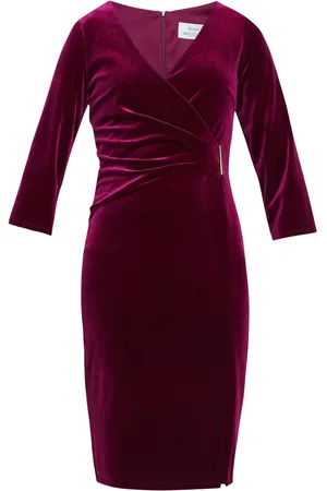 Gina Bacconi Rachael Velvet Dress With Gold Trim AU 22