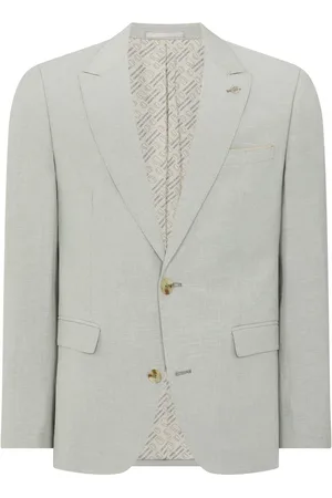 Remus Green Tapered Fit Linen-Blend Suit Jacket 48