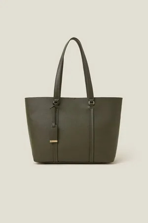 Accessorize Green Faux Leather Tote Bag One