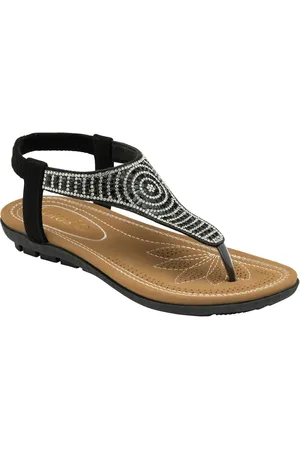 Lotus Black Casual Toe Thong Holiday Sandals AU 9 (EU 41)