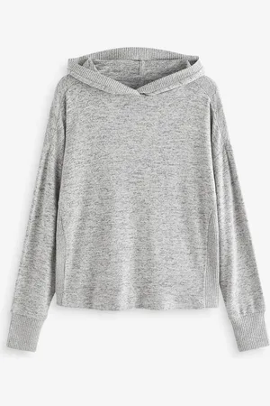 Next Grey Lightweight Jersey Cosy Hoodie XS Reg