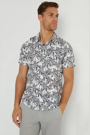 Threadbare Tropical Print Short Sleeve Shirt S