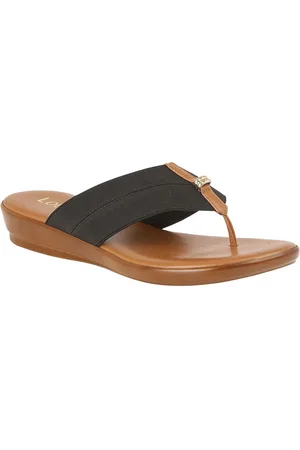 Lotus Black Toe-Post Sandals AU 7 (EU 38)
