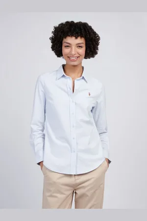 U.S. Polo Assn. U. S. Polo Assn Womens Stripe Stretch Classic Fit Oxford Shirt XL