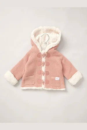 Rock-a-bye Baby Boutique 100% Cotton True Knit Cardigan with Sherpa Lining Upto 3 Months (50