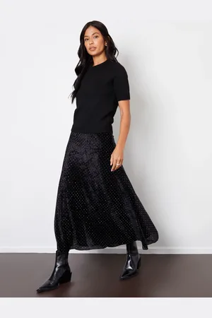 Threadbare Glitter Maxi Velvet Slip Skirt AU 10