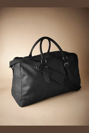 Next Black Signature Oily Leather Holdall Bag One