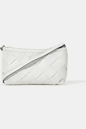 Accessorize White Woven Faux Leather Shoulder Bag one