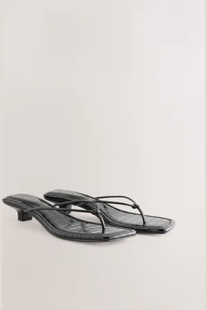 Next Black Forever Comfort Square Toe Post Low Heels AU 6 (EU 37)