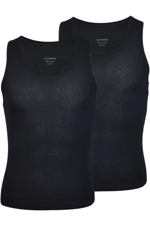 AllSaints AllSaints Black Ribbed 100% Cotton Tanks 2 Pack XL