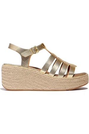FitFlop Grey Platfforms Leather Fisherman Wedge Sandals AU 10 (EU 42)