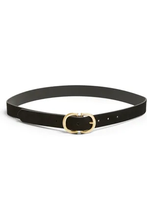 Pieces® Black Suede Buckle Belt S