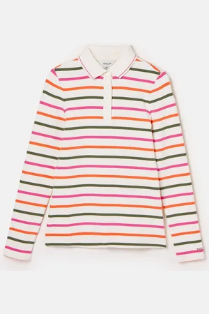 Joules Fairfield Ribbed Long Sleeve Striped Polo Shirt AU 16