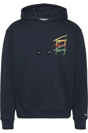 Tommy Hilfiger Blue Relaxed Signature 100% Cotton Hoodie M
