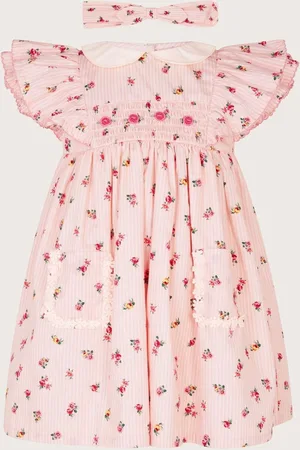 Monsoon Baby Floral Print Stripe Dress and Headband Set 2