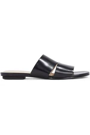 Calvin Klein Black Leather Sandals With Two Straps eu39uk6