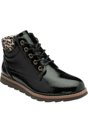 Lotus Black Patent Lace-Up Ankle Boots AU 5 (EU 36)
