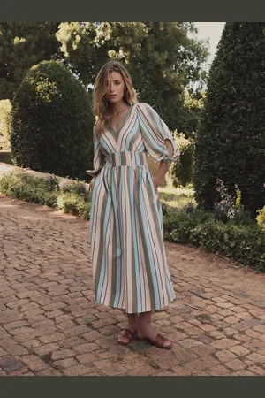 Laura Ashley Holiday Stripe Midaxi Dress 16