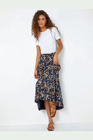 Roman Ditsy Floral Print Midi Skirt AU 10
