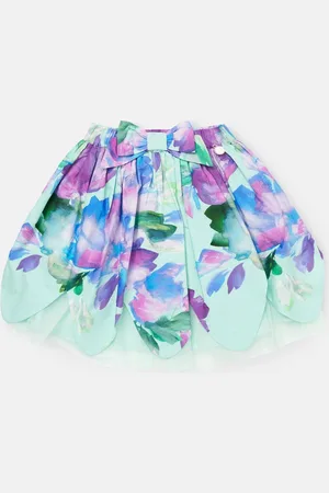 Angel & Rocket Darcy Mint Petal Print 100% Cotton Skirt 8 Years (128 cm)