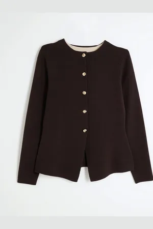 River Island Brown Button Up Cardigan XS
