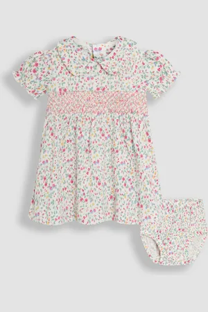 JoJo Maman Bébé Ditsy Floral Smocked Jersey Dress 12