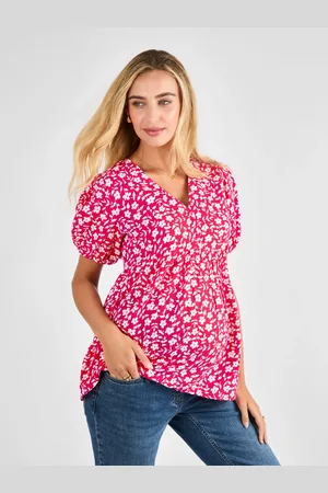 JoJo Maman Bébé Pink Floral Maternity Blouse S