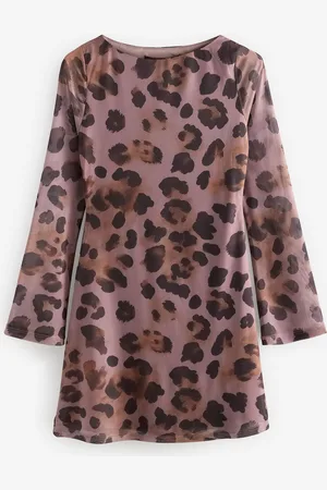 Next Long Sleeve Mini Mesh Dress AU 18 Tall