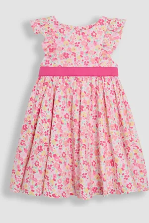 JoJo Maman Bébé Pretty Floral Ruffle Front Party Dress 6