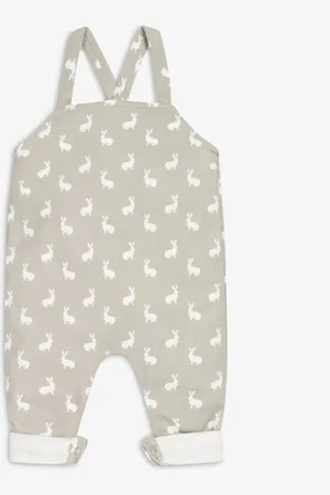 The Little Tailor Baby 100% Cotton Jersey Bunny Print Dungarees 12