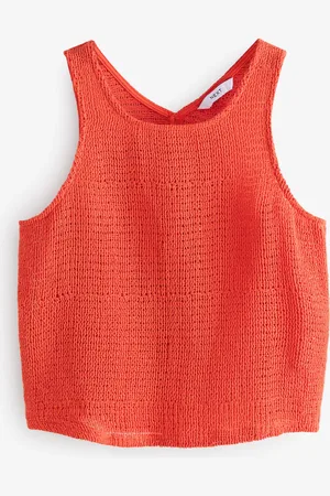 Next Red Crochet Shell Tank Top XS