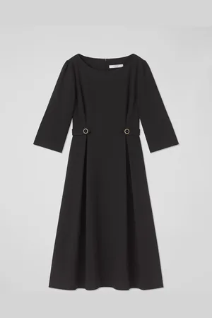 LK Bennett Halina Gold Button Detail Dress AU 20
